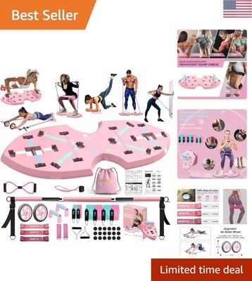 Upgraded Push Up Board: Multi-Functional Push Up Bar with Resistance Bands, P...