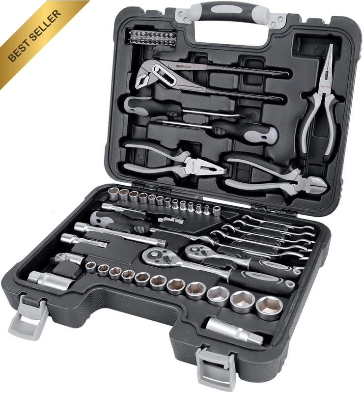 65-Piece General Household Home Repair and Mechanic'S Hand Tool Kit Set