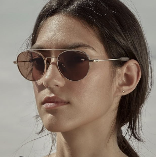 Pre-owned Dita Lancier Dls103-50-03-a Lsa-103 White Gold Sunglasses In Brown Polar