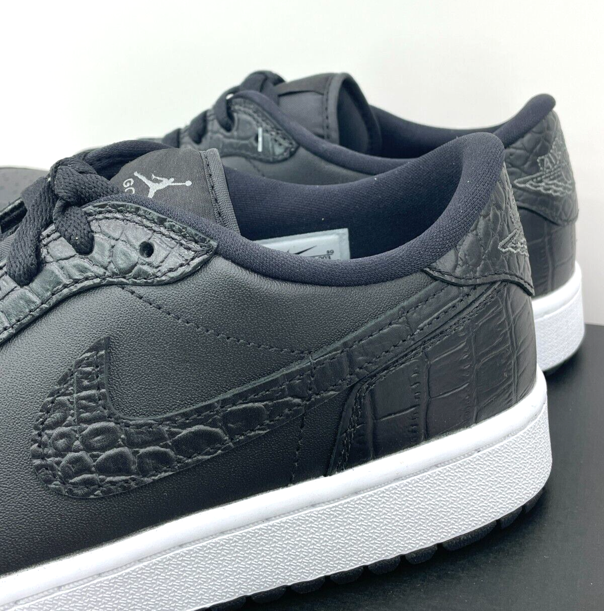 Pre-owned Jordan Nike Air  Retro 1 Low Golf Snake Skin Black Mens Size 11 Brand In Hand