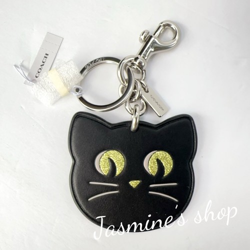 NWT Coach Halloween Cat bag charm Keychain Leather CX145 | eBay