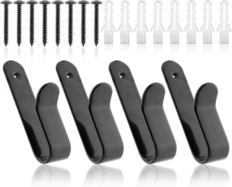 4Pcs Horizontal Snowboard Rack Wall Mount Black Metal Snowboard Display Rack Cli