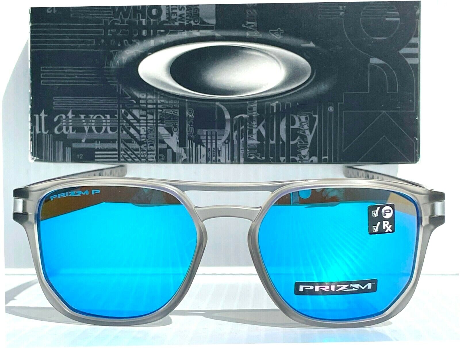 NEW Oakley LATCH BETA Gray PRIZM POLARIZED Blue Sapphire NEW Oakley LATCH BETA Gray PRIZM POLARIZED Blue Sapphire