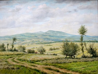 Karl LUCKHARDT 1886 - 1970 Ölgemälde SIGNIERT Vordertaunus Heu Ernte Landschaft