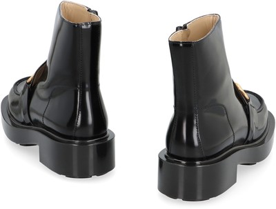 Pre-owned Bottega Veneta Monsieur Leather Ankle Boots In Black
