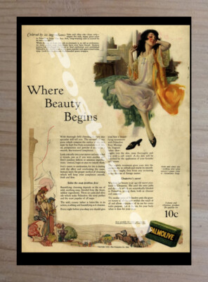 Historic Palmolive Where Beauty Begins 1923 Advertising Postcard