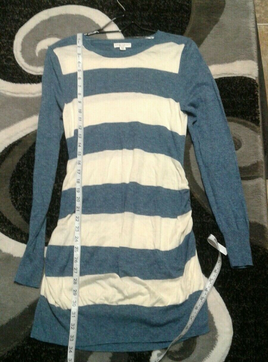 Liz Lange Maternity Tunic Sweater Size M White & Blue Color