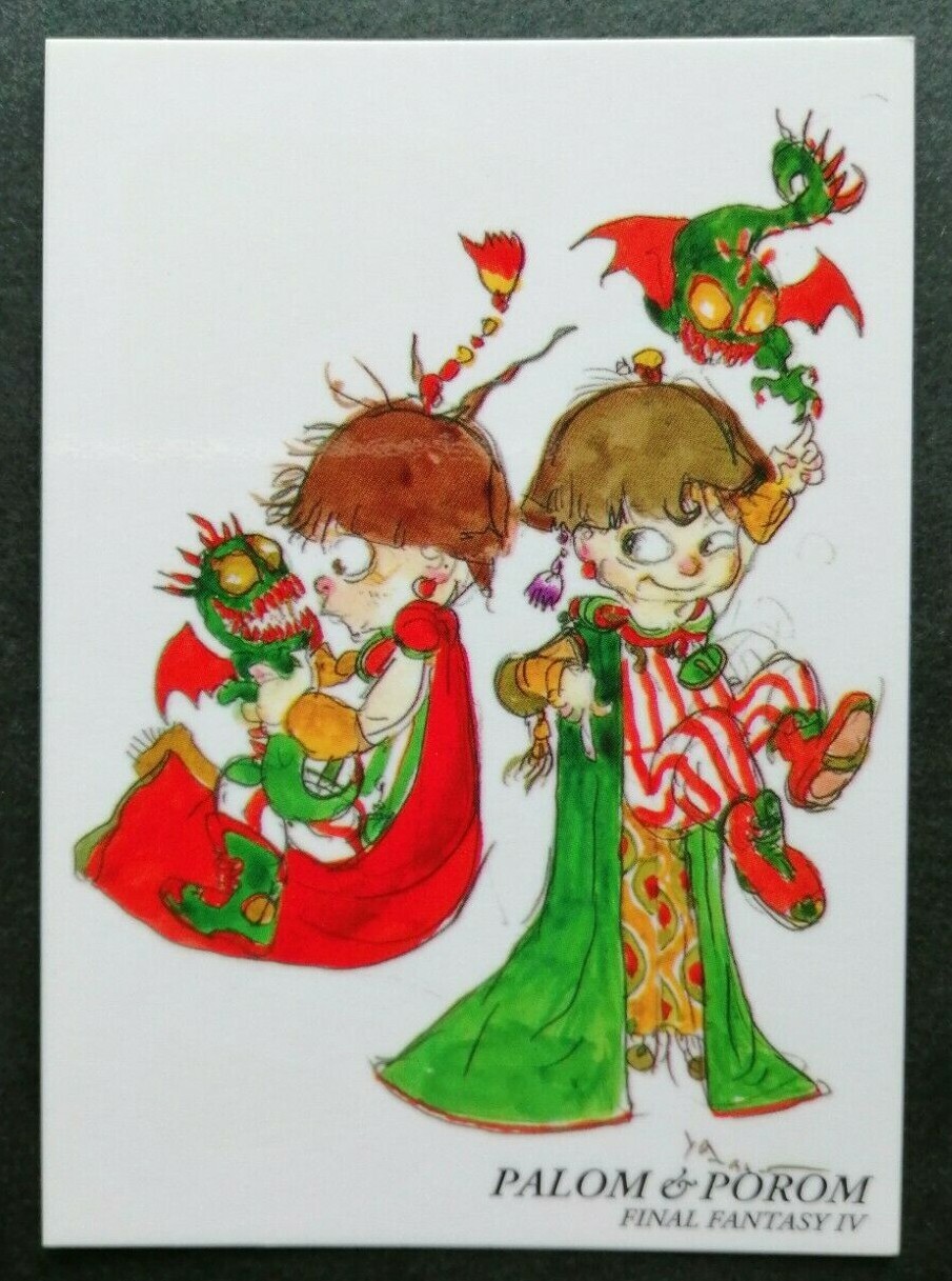 PALOM & POROM Final Fantasy 4 Art Museum Card FF4 Japan
