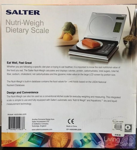 Salter 1450 Nutri Weigh Dietary Nutritional Digital Scale 6 lb Capacity - NEW
