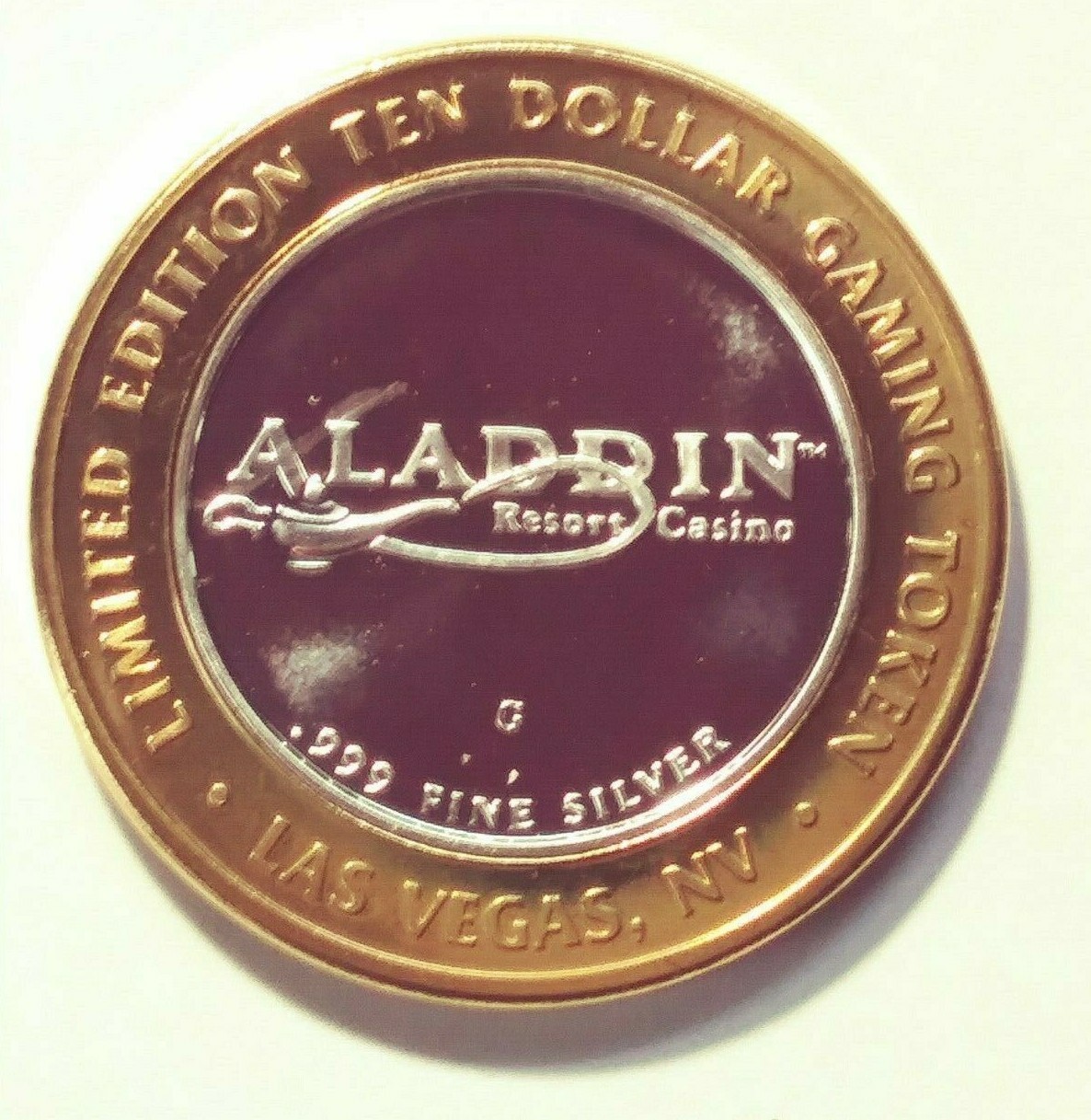 Aladdin Resort Casino Gaming $10 Gaming Token Las Vegas