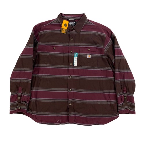 

НОВАЯ мужская фланелевая флисовая рубашка Carhartt Rugged Flex Relaxed Fit, размер, Фиолетовый