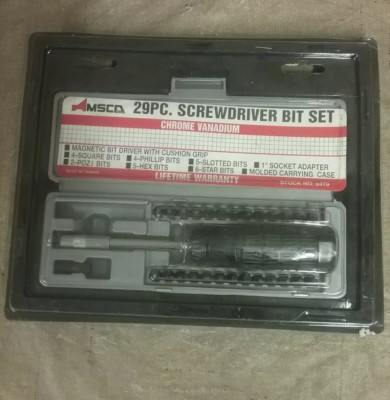 New Amsco Big A Service Line 29pc Screwdriver Bit Set 17-4137