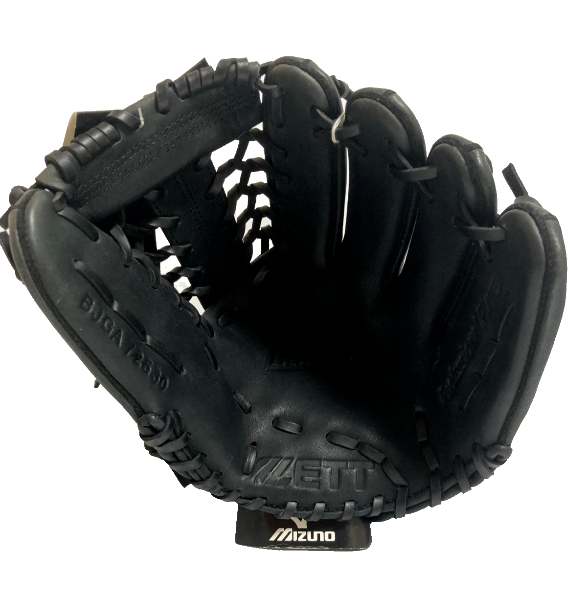 ZETT Baseball Glove Leather Black For boys' softball All