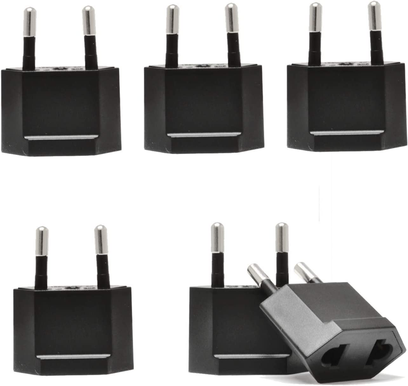 Ceptics European Plug Adapter Type C Power Adaptor, Convert from America Type a