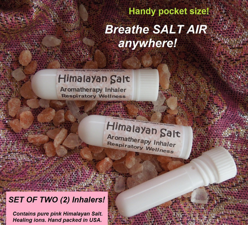 Two HIMALAYAN SALT Inhalers! SET OF 2 Respiratory Wellness. Sinus & Lung Relief.
