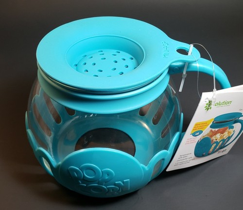 Ecolution Micro-Pop 1.5 Qt Microwave Popcorn Popper Glass - 1 Pack Teal