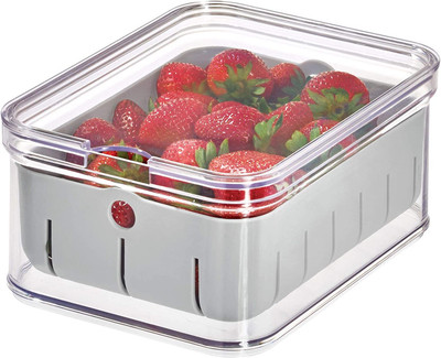 Idesign Recycled Plastic Crisp Produce Storage Containers with Lid and Colander