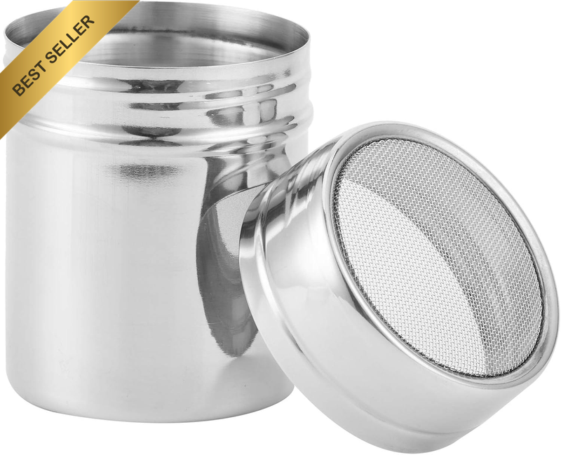 304 Stainless Steel Powder Shaker, Sifter Duster with Fine Mesh for Kitchen Baki