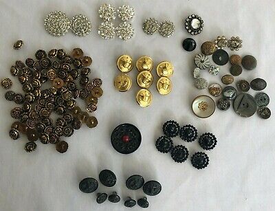 Big Crocheted Beaded Black Glass Beads Large Threadback Antique Button Old Crochet