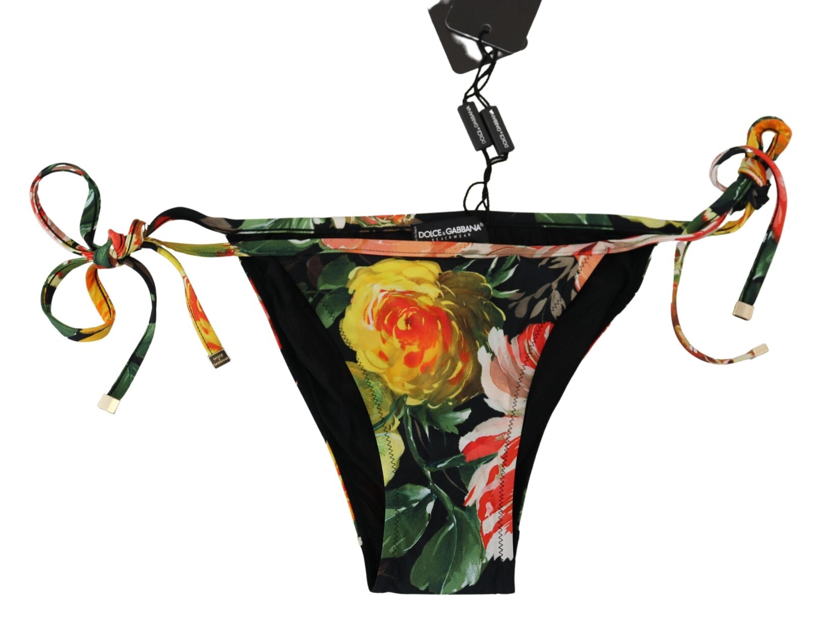 

DOLCE - GABBANA Черный пляжный купальник с бикини с цветочным принтом s.IT1 /  220usd