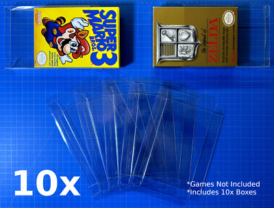 10x Nintendo NES CIB Clear Protector  PET Plastic Box Case Sleeve Archival