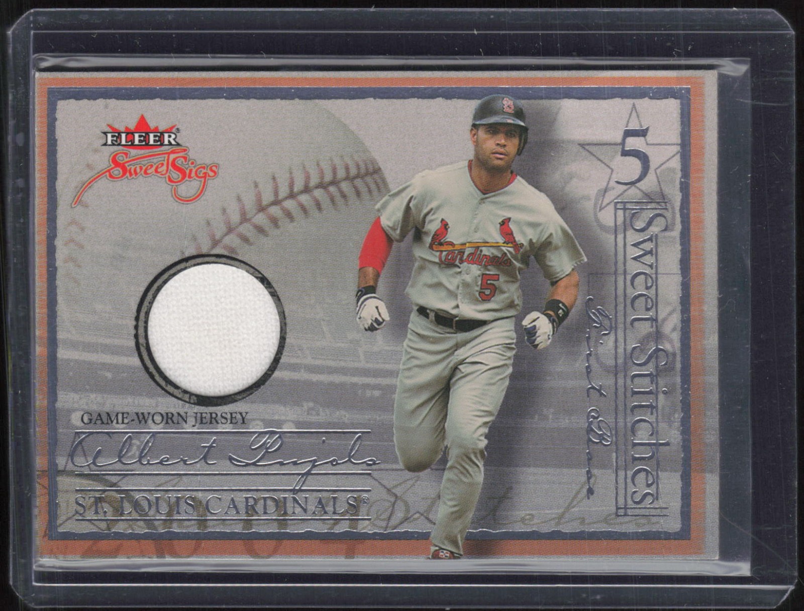 2004 Fleer Sweet Sigs Sweet Stitches Albert Pujols /170 Game Used Jersey