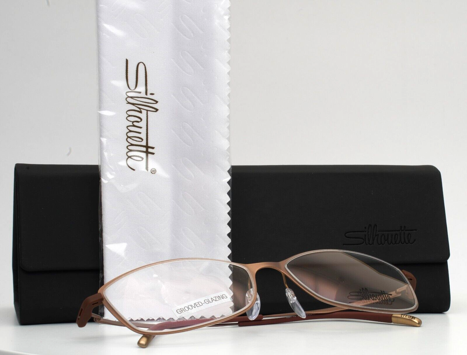 SILHOUETTE 5531 75 6040 Brown Womens Semi Cat Eye Eyeglasses 52-15-135 B:33