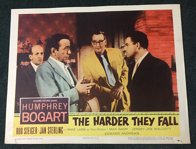 HARDER THEY FALL 1955 ORIGINAL 11x14 LOBBY CARD! HUMPHREY BOGART DRINKING/BOXING
