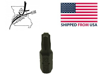1x T25 Torx Star 25mm Long 1/4'' Hex Shank Screwdriver Bit Hardened 1'' Replace