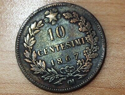 vatican coins paper money 10 centesimi 1867 vatican