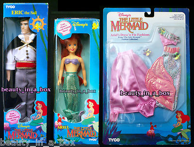 Ariel Eric the Sailor Pink Dress 'n Fin Fashion Little Mermaid Tyco Disney Doll''