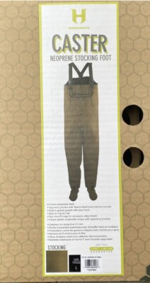 New Hogdman Caster Neoprene Stockingfoot Waders Mens Sz L Brown Fishing Gear