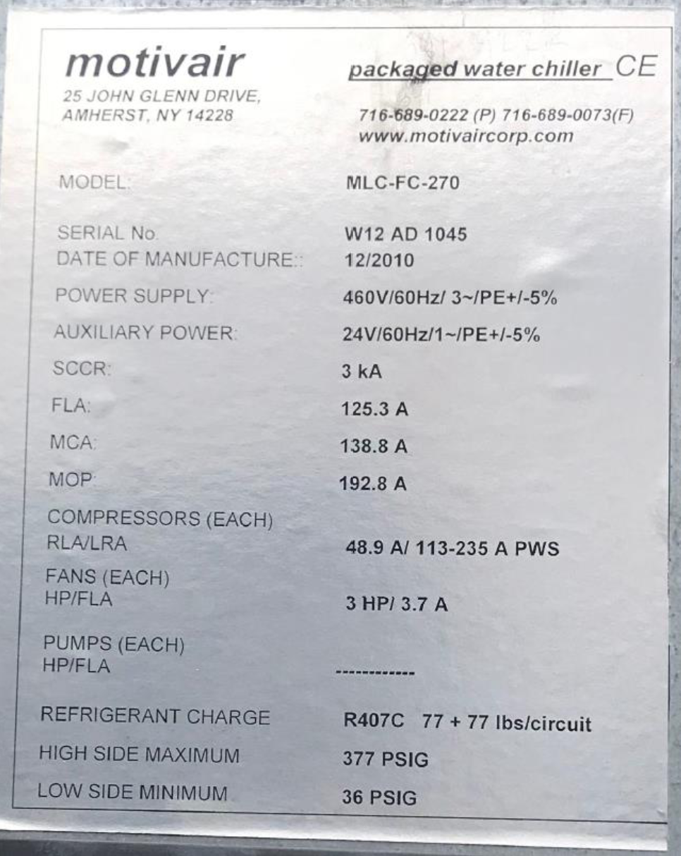 2010 Motivair 65 ton 
