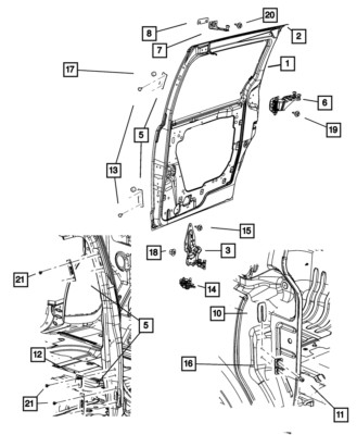 Genuine Mopar Sliding Door Hinge Left 5020673AG