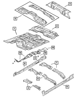 Genuine Mopar Floor Pan Cross-Member 55112556AA
