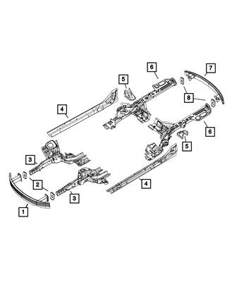 Genuine Mopar Front Siderail Plate Left 68081949AB