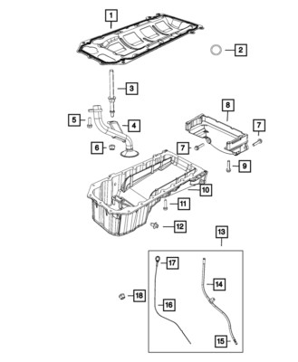 Genuine Mopar Engine Oil - Pan  68212569aa 68212569AA