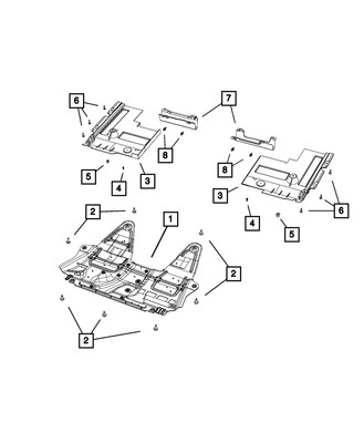 Genuine Mopar Rear Belly Pan Right 5182454AA