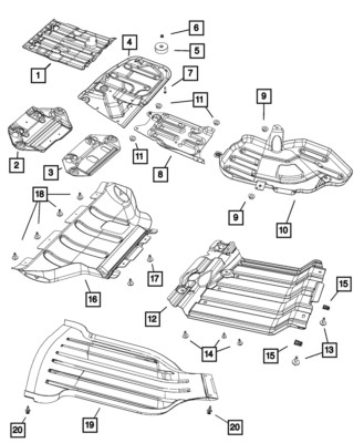 Genuine Mopar FRONT - BELLY PAN | Mopar 68272332AB 68272332AD
