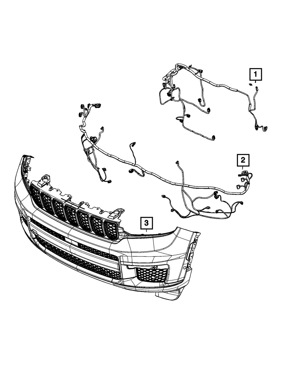 Genuine Mopar Front Fascia Wiring 2022-2023 Jeep Grand Cherokee 68379975AD