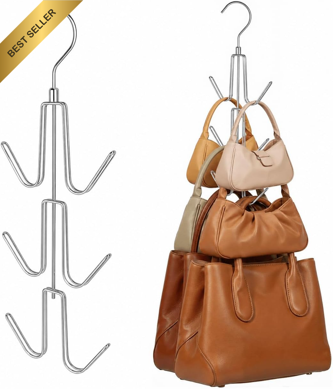 Purse Hanger Organizer for Closet, 2 Pack Hanging Bag Holder, Keeping Purses Vis