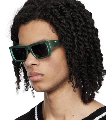 Pre-owned Off-white Oeri117s24pla0015707 Prescott Olive Green Dark Grey Sunglasses