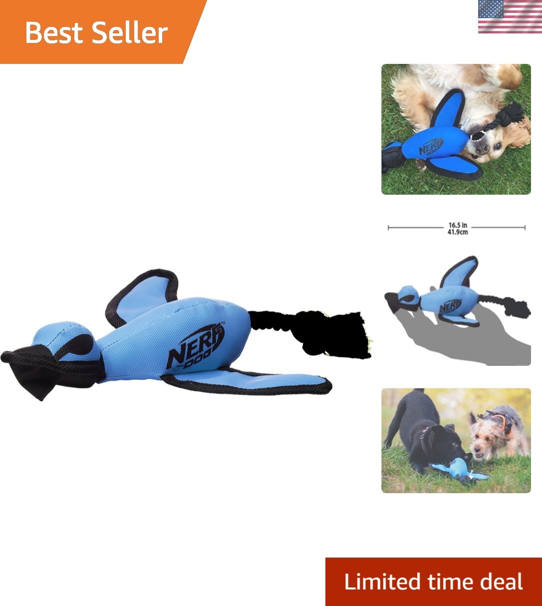 Durable Plush Launching Duck Toy for Medium-Large Dogs