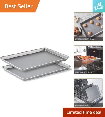 Heavy-Duty Nonstick Baking Sheets - 2-Piece Versatile Set - 12 x 17 in