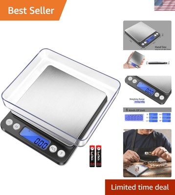 High Precision Digital Gram Scale 500g with LCD Backlit Display - 0.01g Accuracy