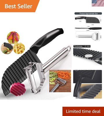 Ergonomic Handheld Stainless Steel Crinkle Cutter - Perfect for Easy Meal Prep