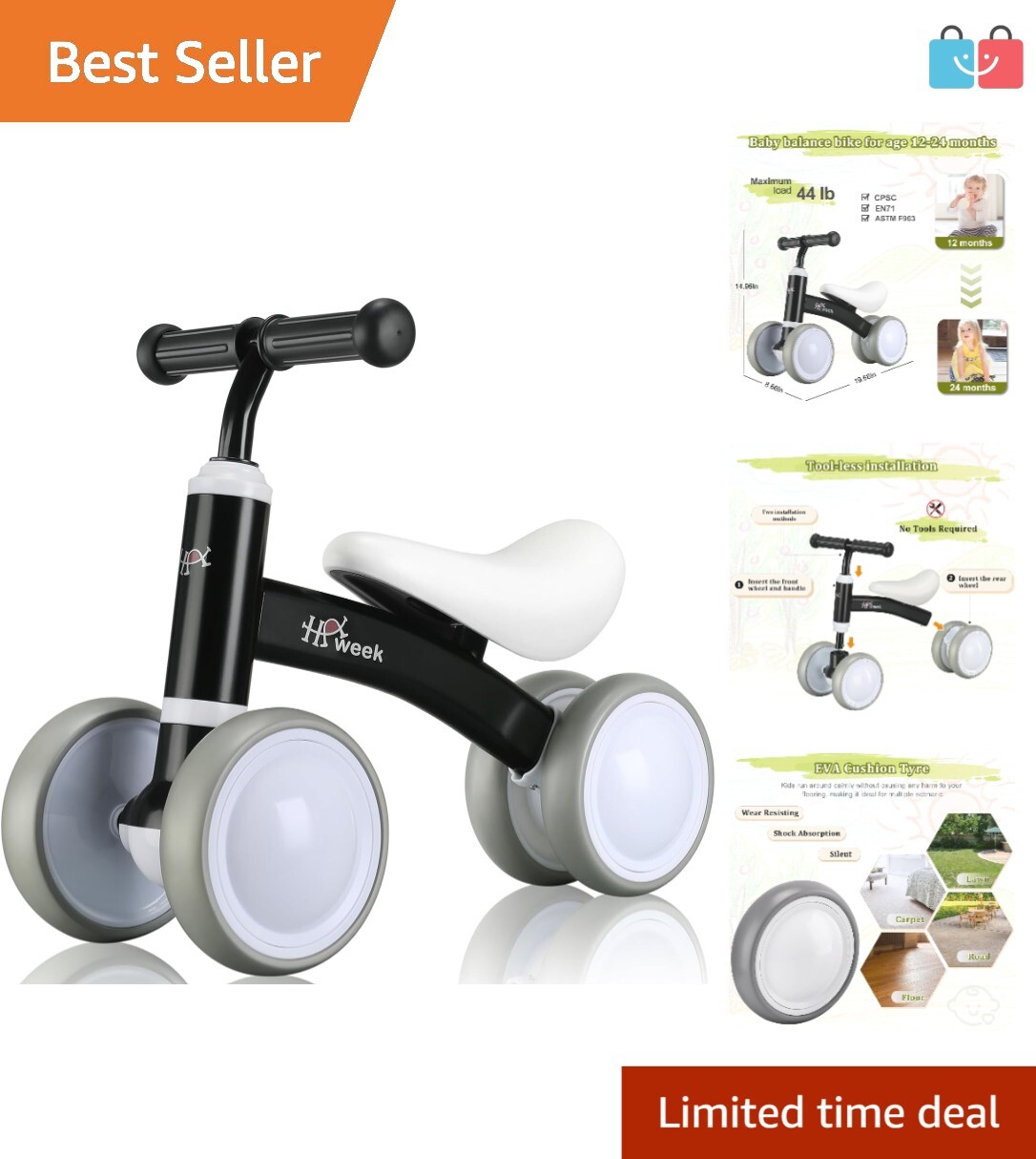 YSKベビー　バイク Toddler Balance Bike with Adjustable Helmet – Lightweight No