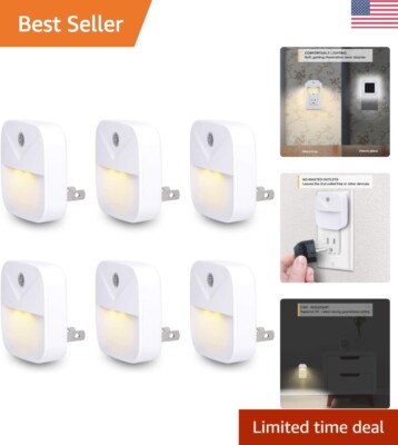 Automatic LED Night Light - Warm White - Energy Efficient - Compact - 6-Pack
