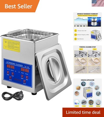 Versatile 2L Digital Ultrasonic Parts Cleaner - Durable Stainless Steel Design