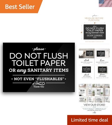 Unique 4x6 Inch Bathroom Sign with Versatile Mounting Options - Woman-Owned